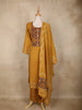 Mustard Yellow Geometric Printed Cotton Salwar Suit with Dupatta
