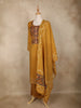 Mustard Yellow Geometric Printed Cotton Salwar Suit with Dupatta