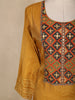 Mustard Yellow Geometric Printed Cotton Salwar Suit with Dupatta