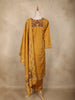 Mustard Yellow Geometric Printed Cotton Salwar Suit with Dupatta