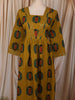 Mustard Yellow Geometric Printed Design Cotton Anarkali Kurti