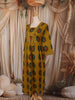 Mustard Yellow Geometric Printed Design Cotton Anarkali Kurti