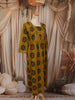 Mustard Yellow Geometric Printed Design Cotton Anarkali Kurti