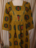 Mustard Yellow Geometric Printed Design Cotton Anarkali Kurti