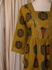 Mustard Yellow Geometric Printed Design Cotton Anarkali Kurti