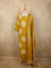 Mustard Yellow Geometric Printed Design Cotton Salwar Suit with Dupatta