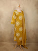 Mustard Yellow Geometric Printed Design Cotton Salwar Suit with Dupatta