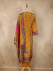 Mustard Yellow Geometric Printed  Design Crepe Straight Cut Salwar Suit with Dupatta