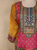Mustard Yellow Geometric Printed  Design Crepe Straight Cut Salwar Suit with Dupatta