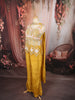 Mustard Yellow Geometric Sequins and Beads Embroidered Design Organza Haldi Wear Palazzo Suit with Matching Choker Dupatta