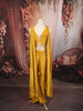 Mustard Yellow Geometric Sequins and Beads Embroidered Design Organza Haldi Wear Palazzo Suit with Matching Choker Dupatta