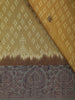 Mustard Yellow Geometric Woven Semi Tussar Silk Saree with Grey Contrast Border