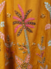 Mustard Yellow Heavy Beads Embroidered Design Satin Peplum Palazzo Suit with Matching Choker Dupatta