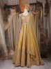 Mustard Yellow Heavy Sequins Embroidered Design Banarasi Silk Gown With Net Dupatta
