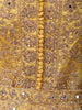 Mustard Yellow Heavy Sequins Embroidered Design Banarasi Silk Gown With Net Dupatta