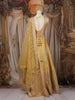 Mustard Yellow Heavy Sequins Embroidered Design Banarasi Silk Gown With Net Dupatta