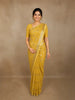 Mustard Yellow Heavy Sequins Embroidered Design Georgette Designer Saree with Lace Border