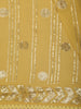 Mustard Yellow Heavy Sequins Embroidered Design Georgette Designer Saree with Lace Border