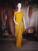 Mustard Yellow Heavy Sequins Embroidered Design Organza Designer Saree