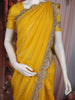 Mustard Yellow Heavy Sequins Embroidered Design Organza Designer Saree