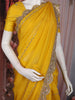 Mustard Yellow Heavy Sequins Embroidered Design Organza Designer Saree