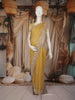 Mustard Yellow Heavy Sequins and Beads Embroidered Design Net Designer Saree