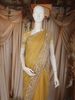 Mustard Yellow Heavy Sequins and Beads Embroidered Design Net Designer Saree
