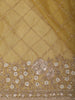 Mustard Yellow Heavy Sequins and Beads Embroidered Design Net Designer Saree