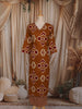 Mustard Yellow Ikat Printed Design Cotton Straight Cut Salwar Suit