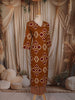 Mustard Yellow Ikat Printed Design Cotton Straight Cut Salwar Suit