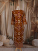 Mustard Yellow Ikat Printed Design Cotton Straight Cut Salwar Suit