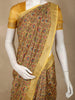 Mustard Yellow Kalamkari Printed Cotton Saree
