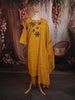 Mustard Yellow Kalamkari Printed Design Pure Cotton Straight Cut Salwar Suit with Matching Printed Dupatta