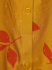 Mustard Yellow Leaf Design Printed Cotton Kurti