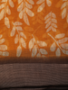 Mustard Yellow Leaf Printed Design Linen Cotton Casual Wear Saree