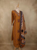 Mustard Yellow Mirror Embroidered Design Cotton Salwar Suit with Dupatta