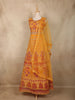 Mustard Yellow Mirror and Thread Embroidered Design Net Lehenga With Net Dupatta