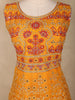 Mustard Yellow Mirror and Thread Embroidered Design Net Lehenga With Net Dupatta
