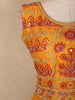 Mustard Yellow Mirror and Thread Embroidered Design Net Lehenga With Net Dupatta