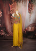 Mustard Yellow Multicolor Beads Embroidered Design Chiffon Haldi Skirt Top Lehenga with Matching Dupatta