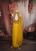 Mustard Yellow Multicolor Beads Embroidered Design Chiffon Haldi Skirt Top Lehenga with Matching Dupatta