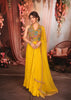 Mustard Yellow Multicolor Beads Embroidered Design Chiffon Haldi Skirt Top Lehenga with Matching Dupatta