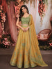 Mustard Yellow Paisley Printed and Stone Embellished Design Raw Silk Bridesmaid Lehenga Choli with Matching Dupatta