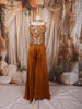 Mustard Yellow Paisley Sequins and Beads Embroidered Design Georgette Palazzo Suit with Matching Choker Dupatta