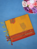 Mustard Yellow Paisley Woven Cotton Saree