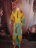 Mustard Yellow Peacock Motif Design Cotton Palazzo Suit