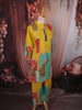 Mustard Yellow Peacock Motif Design Cotton Palazzo Suit
