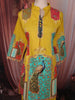 Mustard Yellow Peacock Motif Design Cotton Palazzo Suit