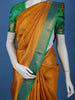 Mustard Yellow Peacock Woven Pure Kanchipuram Silk Saree - Diadem