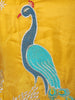 Mustard Yellow Peacock and Deer Embroidered Design Silk Palazzo Suit with Dupatta